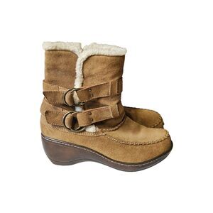 SoftWalk Manchester Boots Fur Lined Sherpa Boots Brown‎ Size 8.5 W